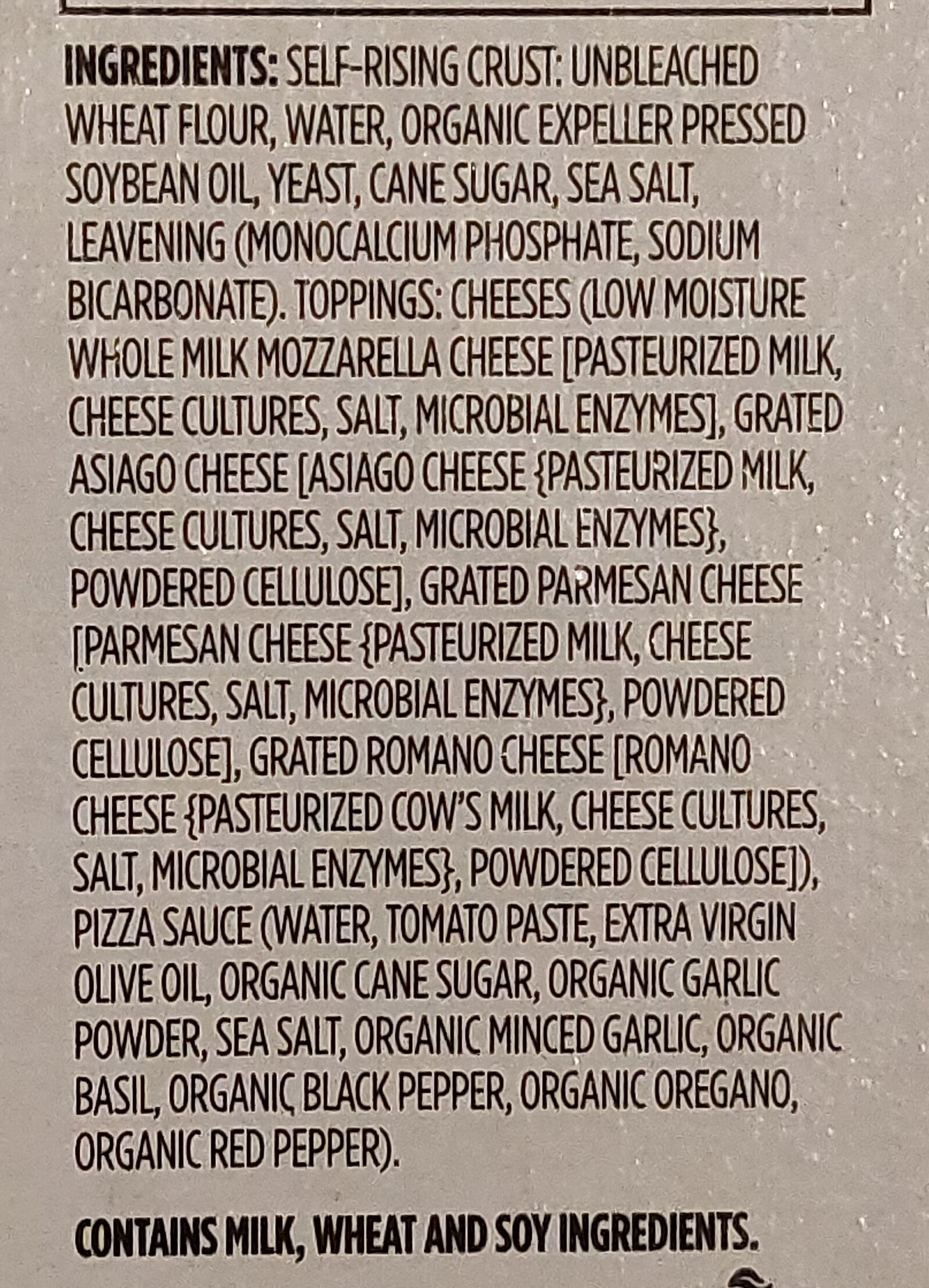 Four Cheese Rising Crust - Ingredienser - en