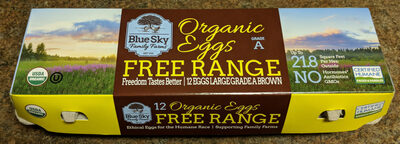Blue sky, organic brown eggs - Produkt - en
