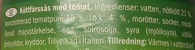 Bolognesesauce mit Rindfleisch - Ingredienser - sv