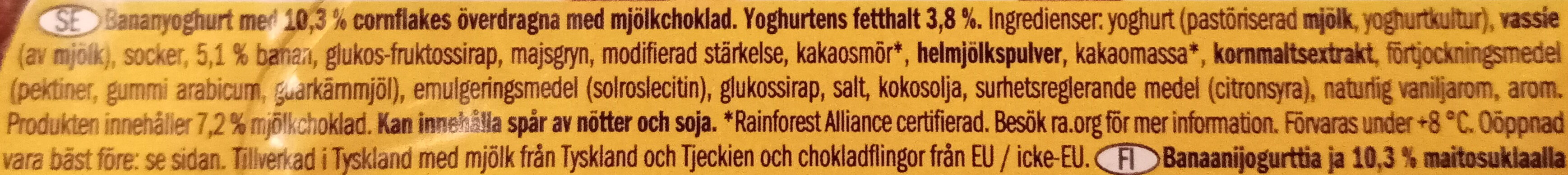 Joghurt, Banane & Schokoflakes - Ingredienser - sv