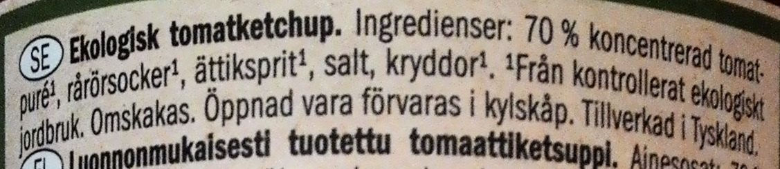 Bio tomato ketchup - Ingredienser - sv
