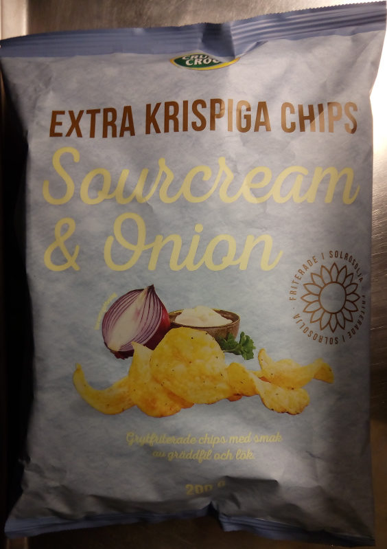 Crusti Croc Extra krispiga chips Sourcream & Onion - Produkt - sv