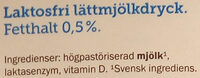 Ängens Laktosfri svensk Lättmjölkdryck - Ingredienser - sv