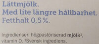 Ängens svensk Lättmjölk med lite längre hållbarhet - Ingredienser - sv