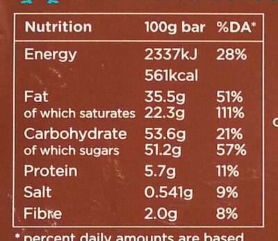 38% Milk Chocolate with Toffee & Sea Salt - Näringsfakta - en