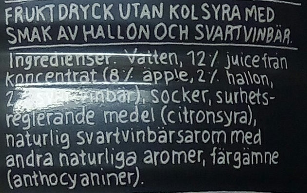 MER Hallon Svartvinbär - Ingredienser - sv