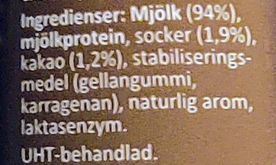 Yalla! Protein Milkshake Choklad - Ingredienser - sv