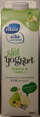 Valio Eila Slät yoghurt Päron & Vanilj - Produkt - sv