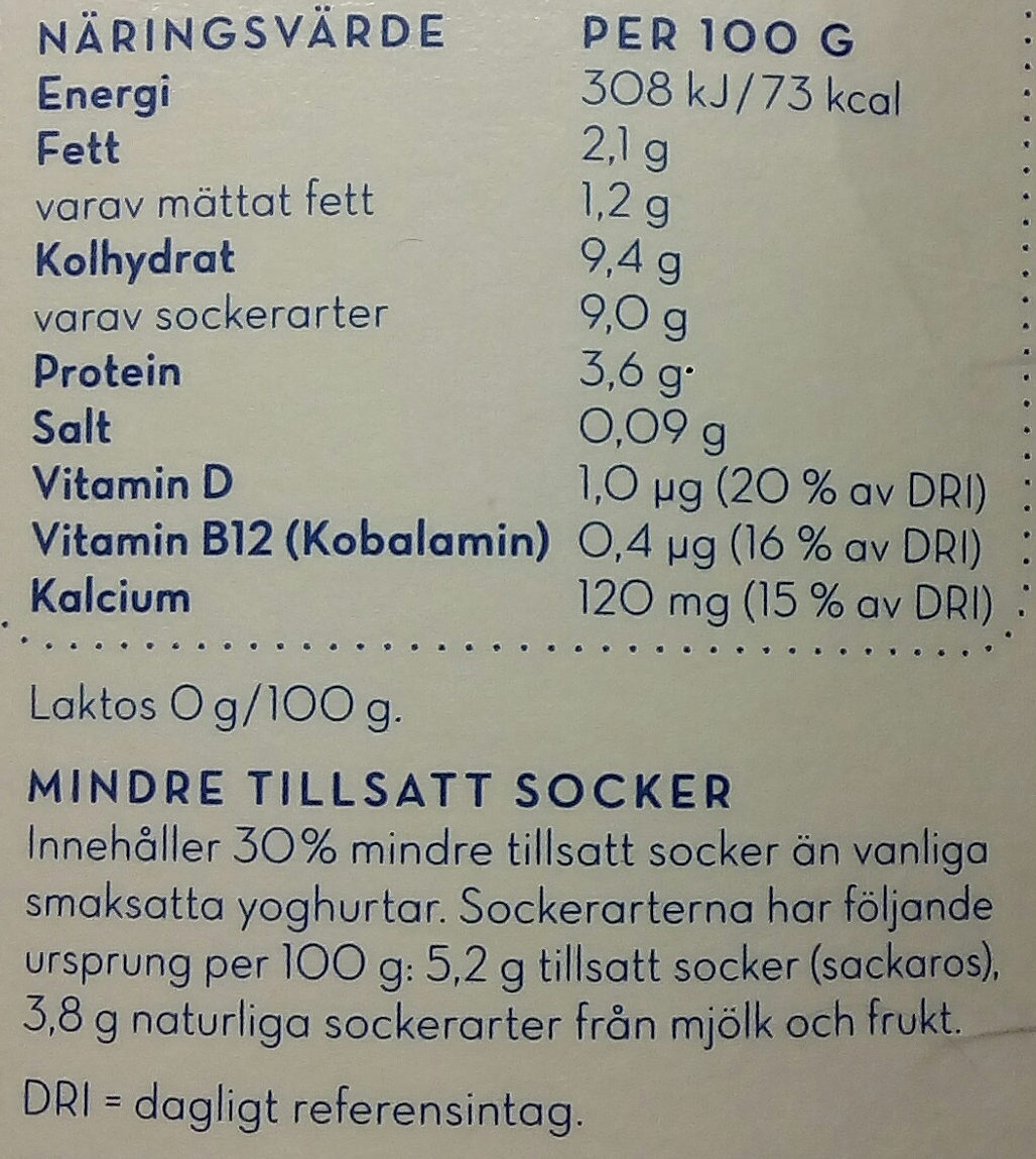 Valio Eila Slät yoghurt Päron & Vanilj - Näringsfakta - sv
