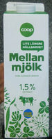 Mellanmjölk 1,5% fetthalt med lite längre hållbarhet. - Produkt - sv
