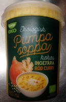 Coop eko Ekologisk Pumpa soppa Kokos, ingefära, röd curry - Produkt - sv
