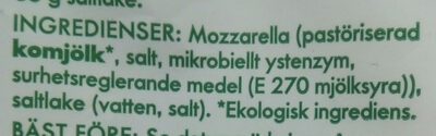 Mozzarella - Ingredienser