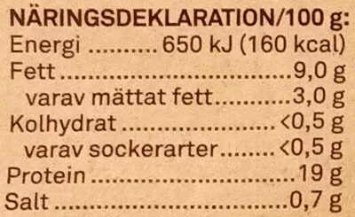 Coop Svenska kycklingben - Näringsfakta - sv