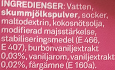 Vaniljsås - Ingredienser - sv