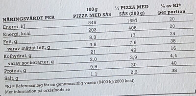 X-tra allt + Sås Stenugnsbakad Pizza Kebab - Näringsfakta - sv