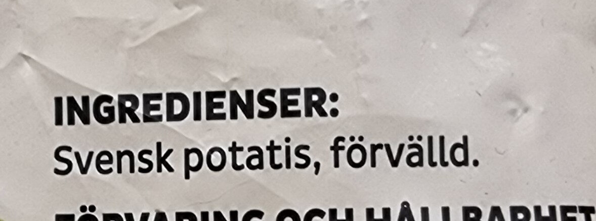 Tärnad potatis - Ingredienser - sv