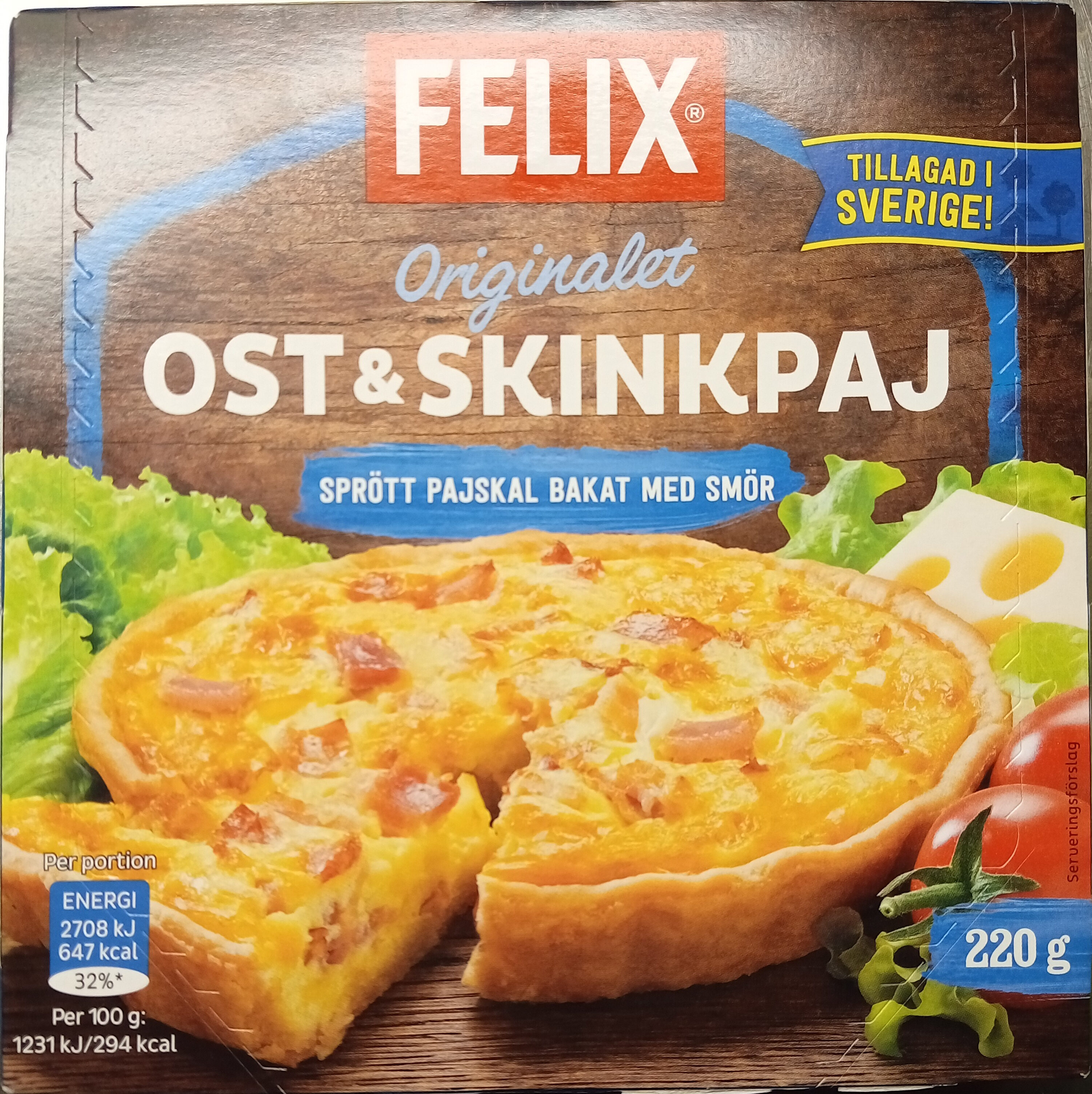 Felix Originalet Ost & Skinkpaj - Produkt - sv