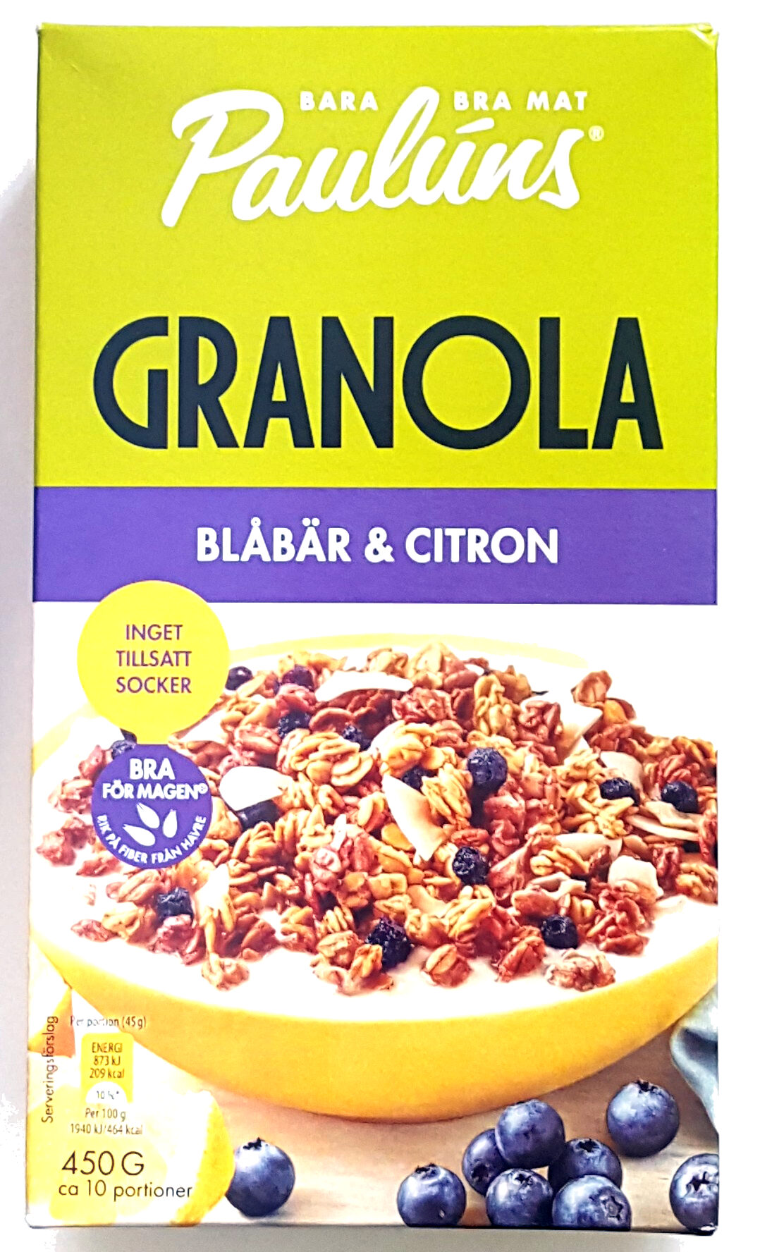 Granola - Blåbär & Citron - Produkt - sv
