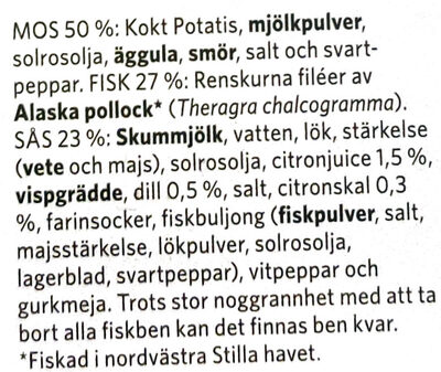 Findus Fiskgratäng Citron & Dill - Ingredienser - sv