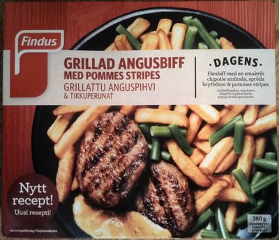 Findus Dagens Grillad Angusbiff med pommes stripes - Produkt - sv