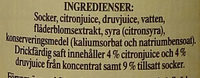 Önos Extra Prima Fläderblomsaft - Ingredienser - sv