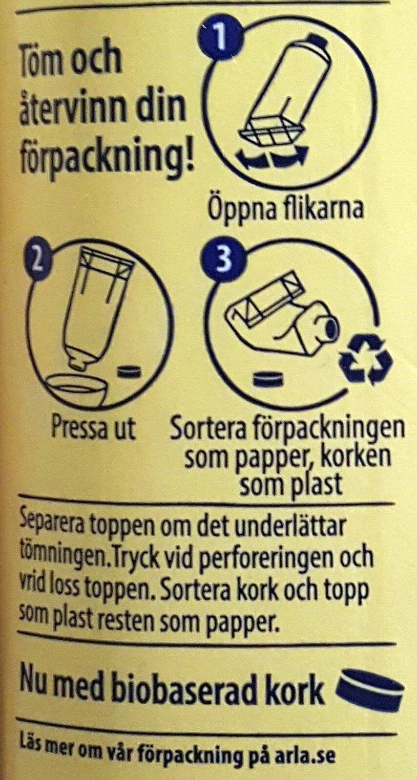 Yoggi original vanilj - Recycling instructions and/or packaging information - sv