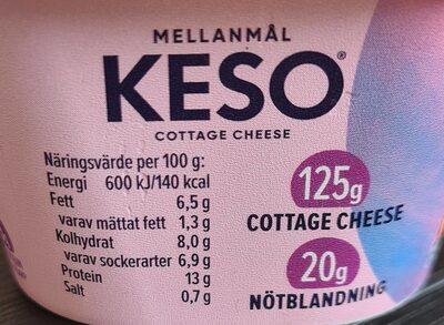 Keso Cottage Cheese - Näringsfakta - en