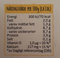 mild yogurt vanilj - Näringsfakta - sv