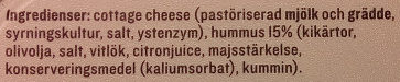 KESO Cottage Cheese Grönt Hummus - Ingredienser - sv