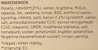 Dafgårds Skomakarlåda - Ingredienser