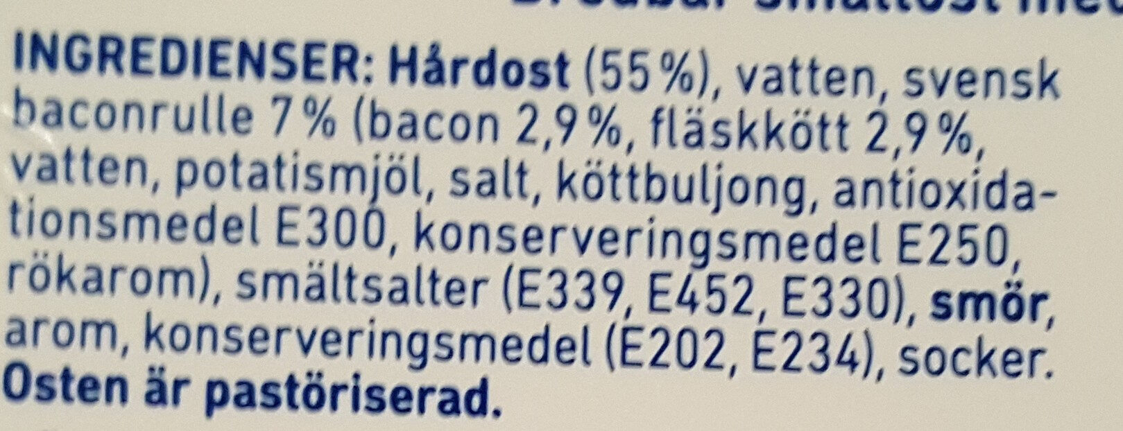 BaconOst - Ingredienser - sv