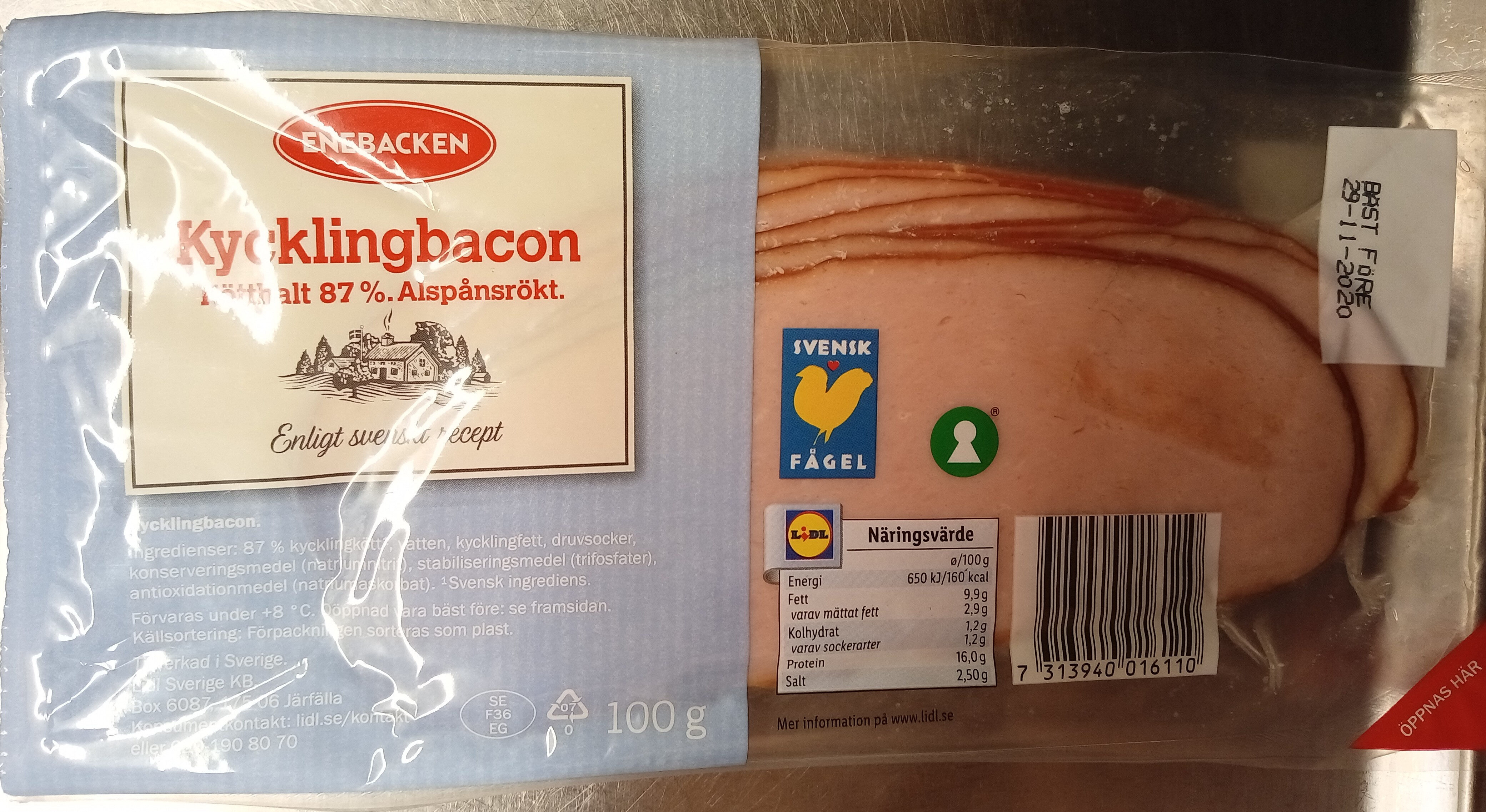 Enebacken Kycklingbacon - Produkt - sv
