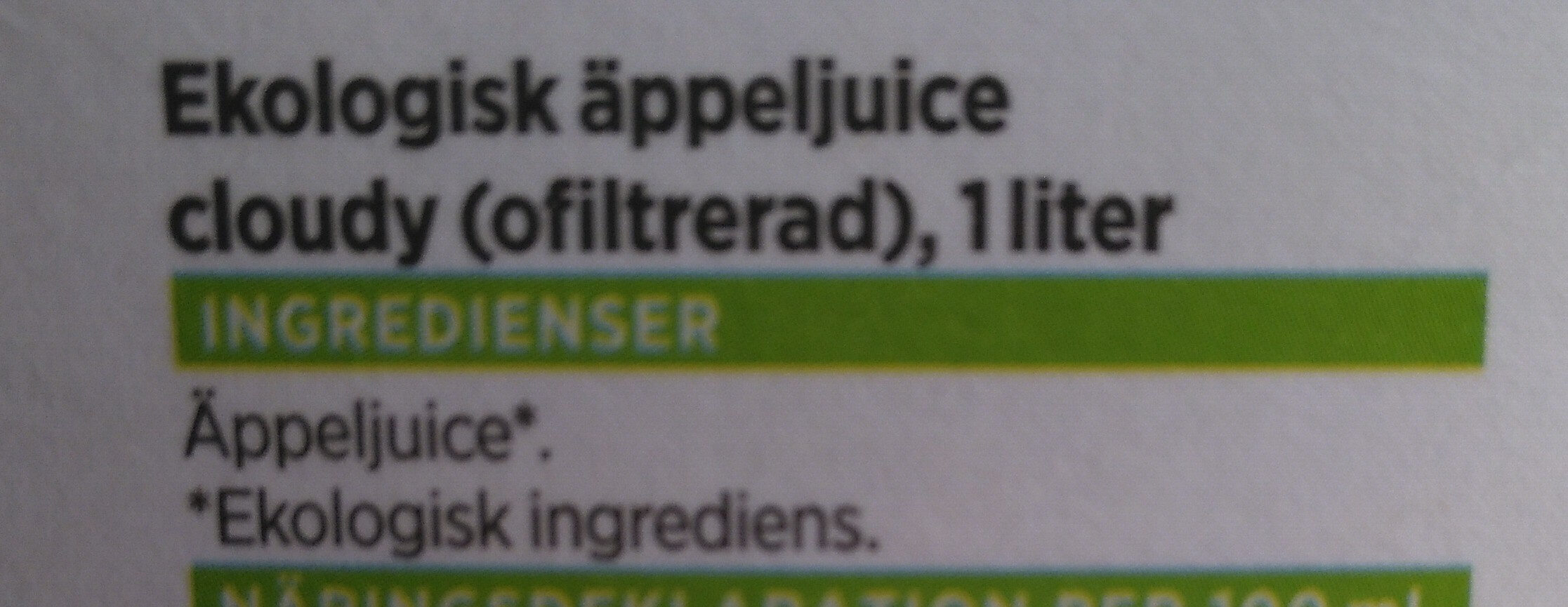 Äppeljuice - Ingredienser - sv