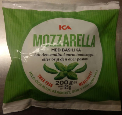 ICA Mozzarella med basilika - Produkt - sv