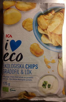 ICA i♥eco Ekologiska chips Gräddfil & lök - Produkt