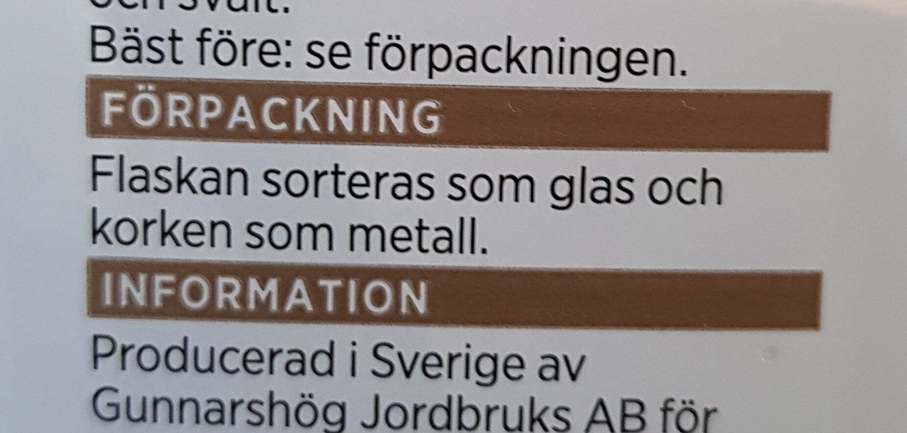 Rapsolja - Recycling instructions and/or packaging information - sv