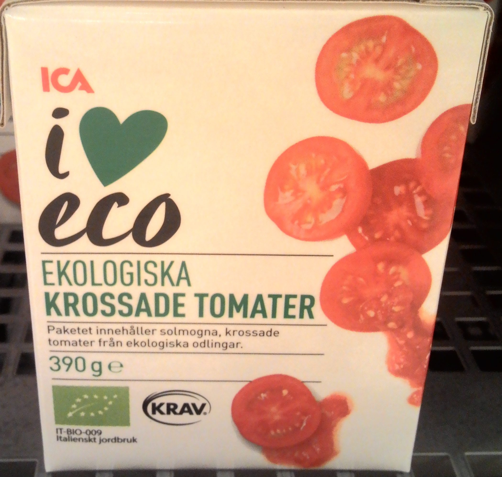 ICA i♥eco Ekologiska krossade tomater - Produkt - sv