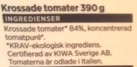 ICA i♥eco Ekologiska krossade tomater - Ingredienser - sv