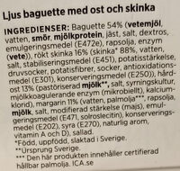 ICA Ost & skinka i mjuk ljus baguette - Ingredienser - sv