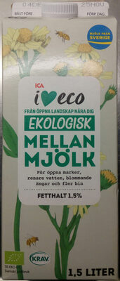 ICA i♥eco ekologisk mellanmjölk - Produkt - sv