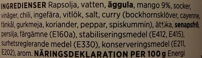 ICA Mango-currysås - Ingredienser - sv