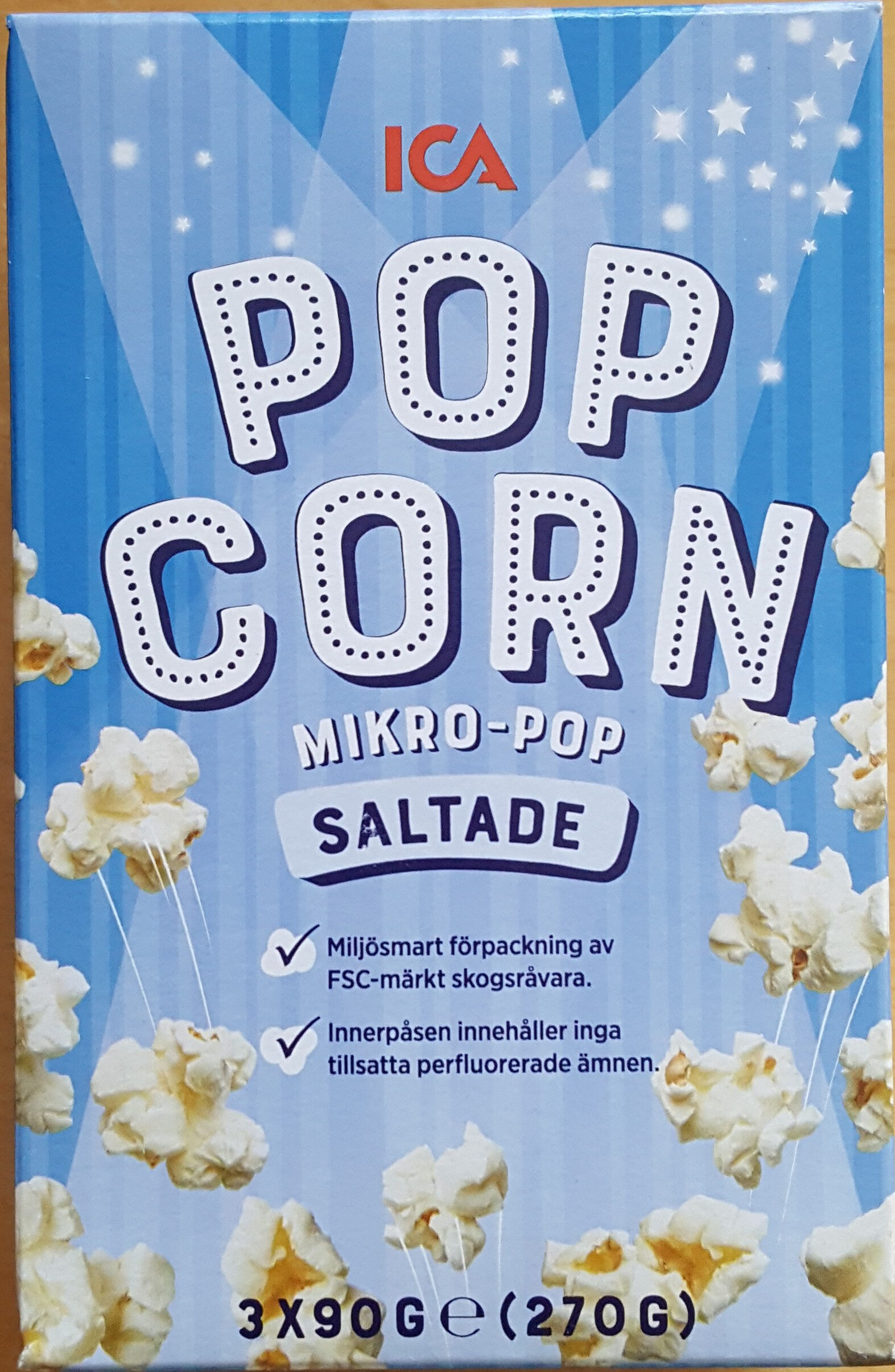 ICA Pop Corn Micropop Saltade - Produkt - sv