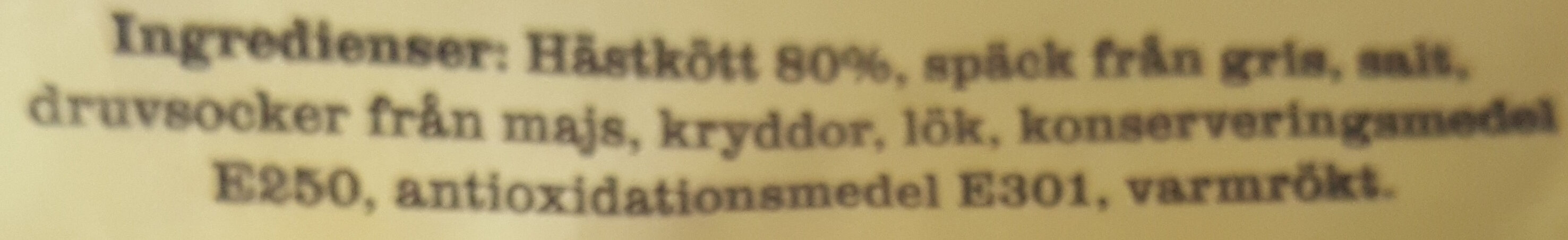 Gustafskorv - Ingredienser - sv