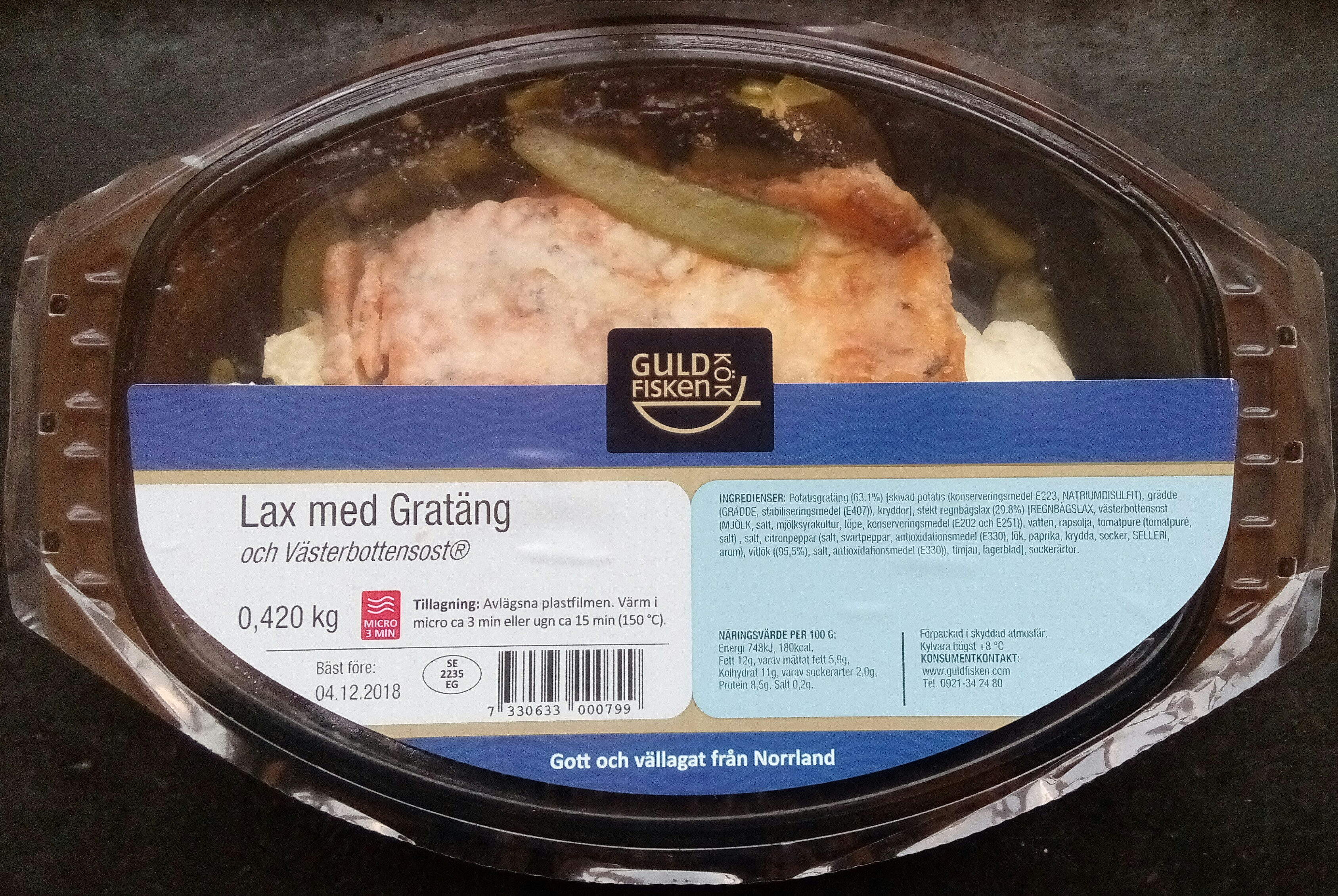 Guldfisken Kök Lax med Gratäng och Västerbottensost - Produkt - sv