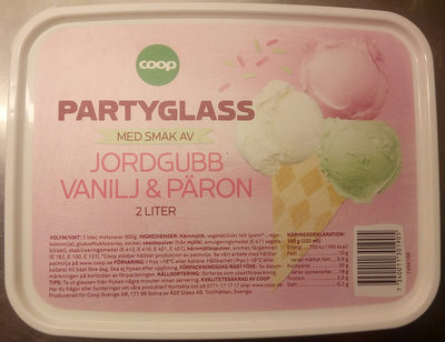 Coop Partyglass med smak av jordgubb, vanilj & päron - Produkt - sv