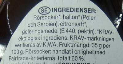 Hallon sylt - Ingredienser - sv