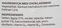 Choklad havredryck - Ingredienser - sv