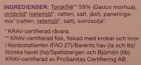 Garant Panerad torskfilé krokfångad - Ingredienser - sv
