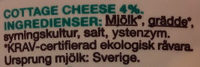 Garant Ekologisk cottage cheese - Ingredienser - sv
