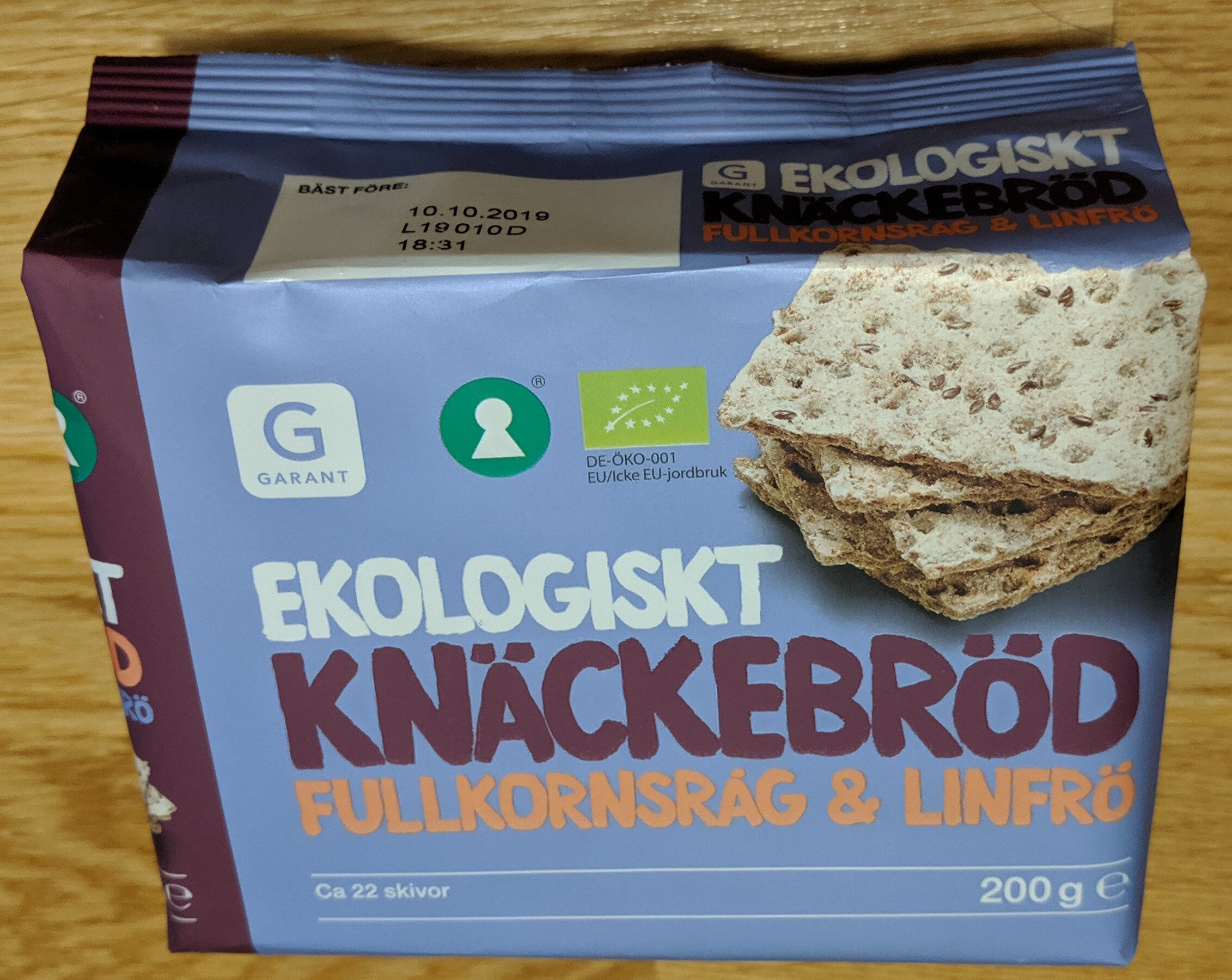 Ekologisk Knäckebröd Fullkornsråg & Linfrö - Produkt - sv